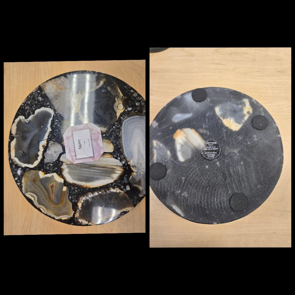 Bundle Agate Stone Trivet Decorative Hot Plate (2)